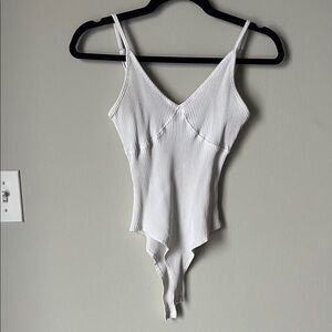 Princess Polly White Ribbed Women's bodysuit